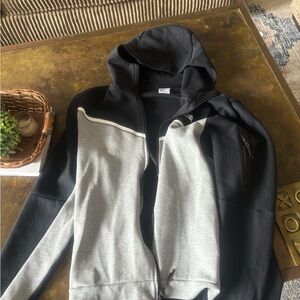 Nike tech Black and heather Gray Zip-Up Hoodie size XL